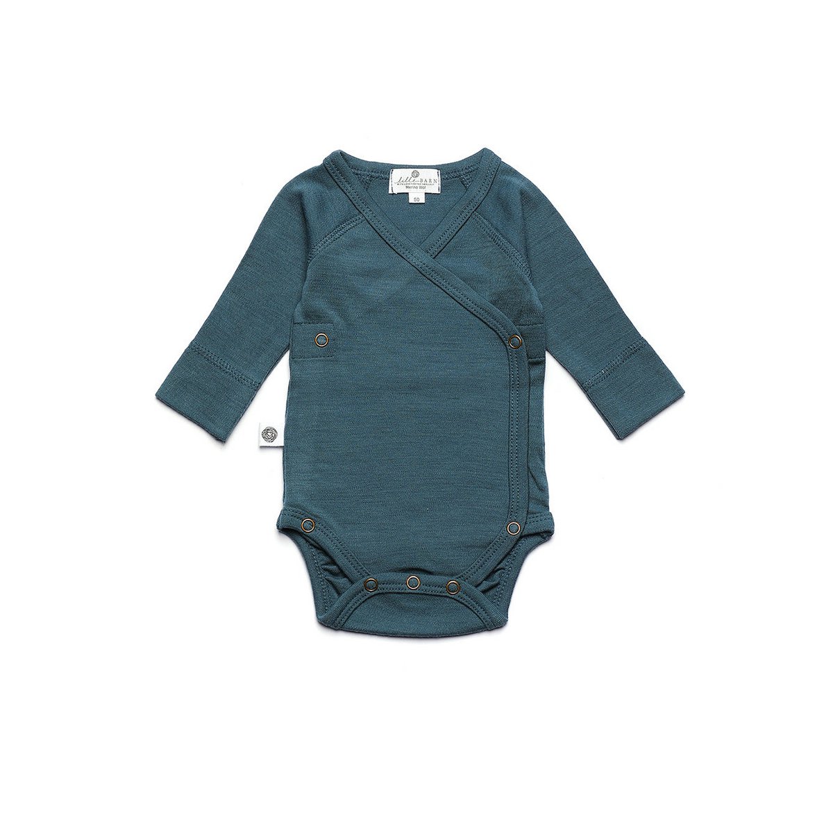 Wollen Overslagromper lange mouw – Merinowol - Orion Blue
