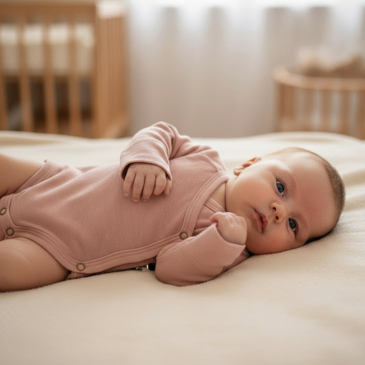 Wollen Overslagromper lange mouw – Merinowol - Misty Rose- - Just Babystuff