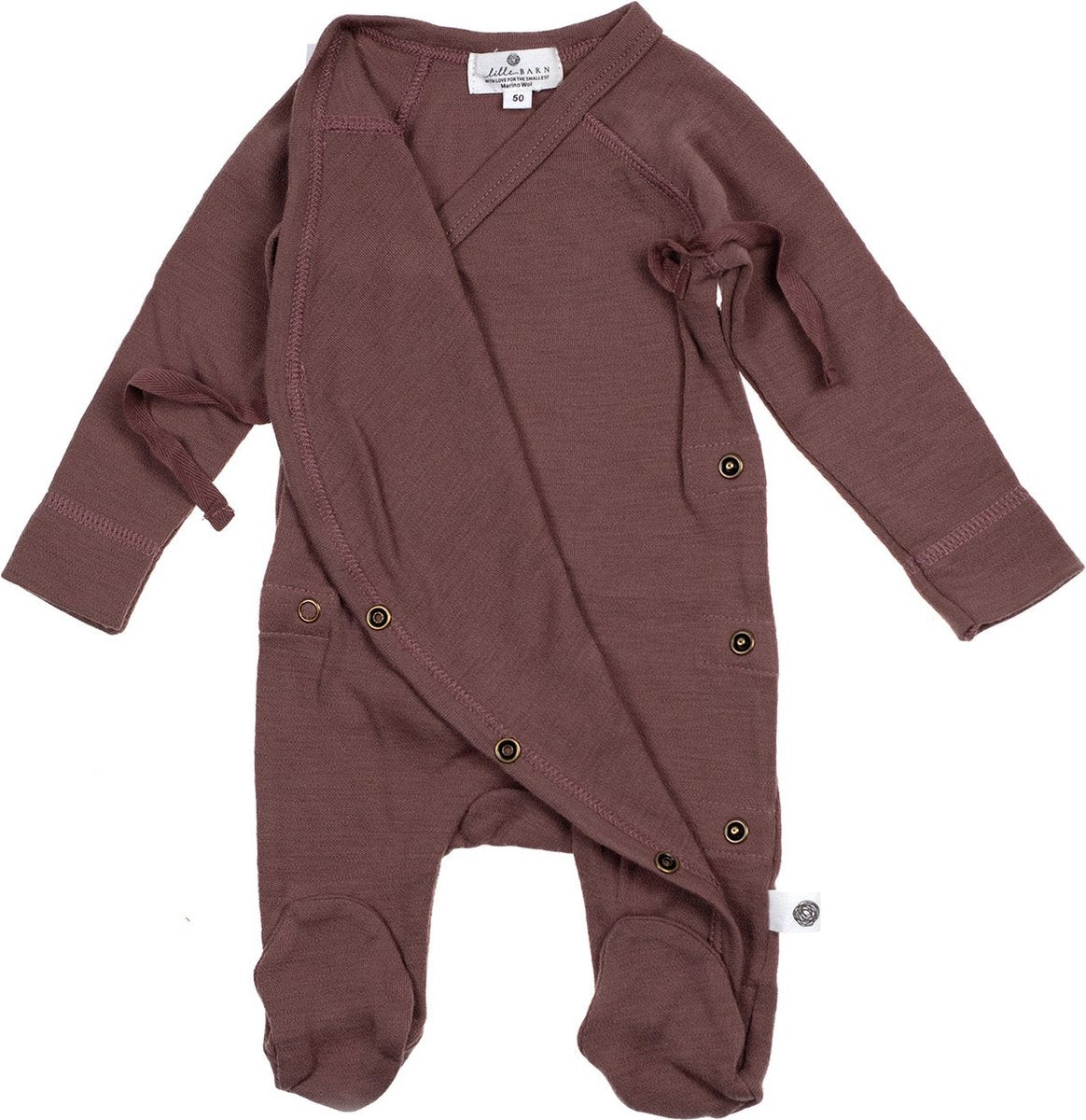 Wollen boxpakje / kruippakje – merino wol - Twilight mauve