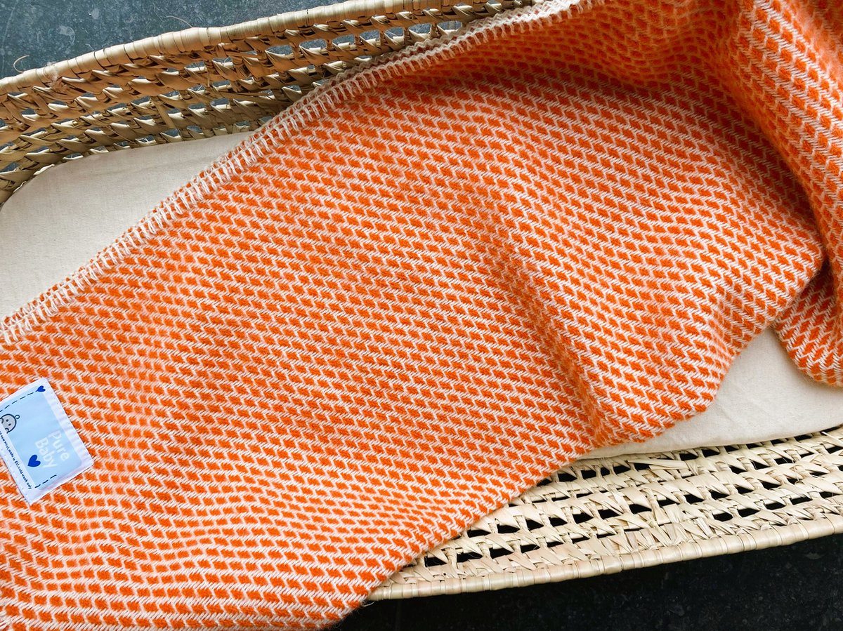 Wiegdeken wol - Pure Baby Love - bee - Terracotta