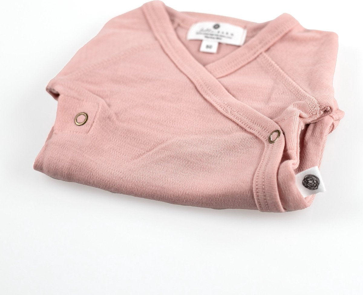 Wollen Overslagromper lange mouw – Merinowol - Misty Rose-