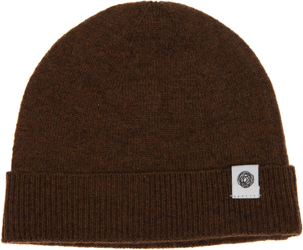 Wollen Baby Muts Gebreid - Merinowol - Brunette