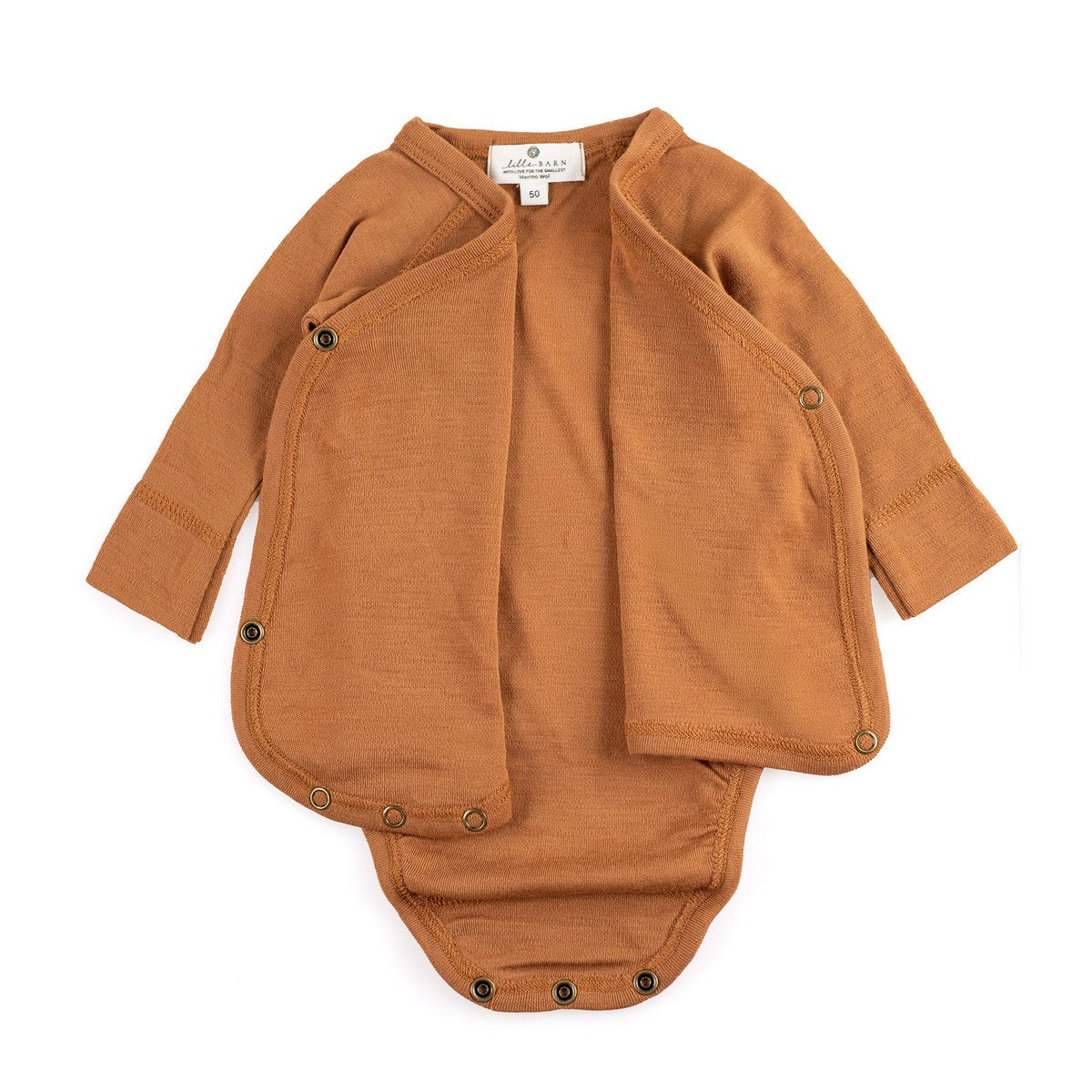 Wollen Overslagromper lange mouw β Merinowol - Argan Oil - Just Babystuff