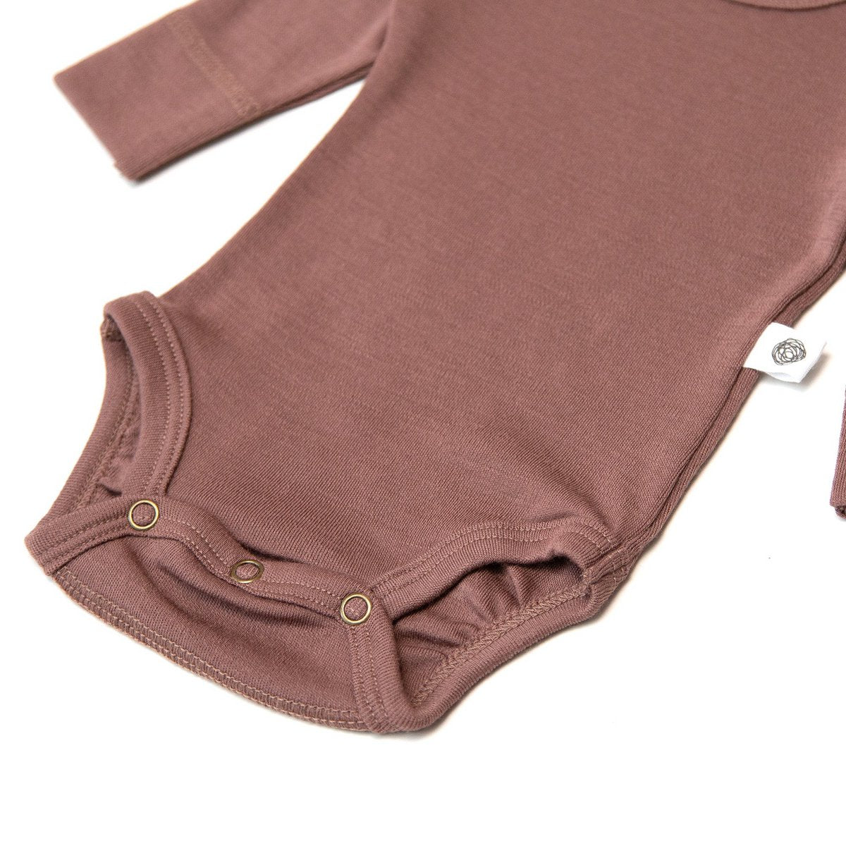 Wollen Romper lange mouw – Merinowol - Twilight Mauve