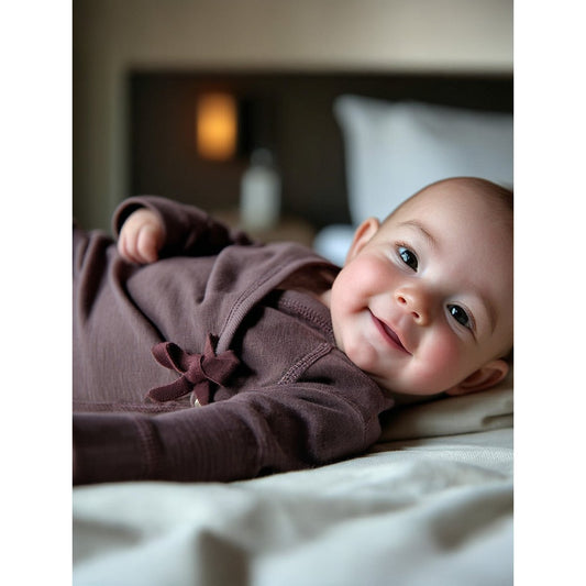 Wollen boxpakje / kruippakje – merino wol - peppercorn - Just Babystuff