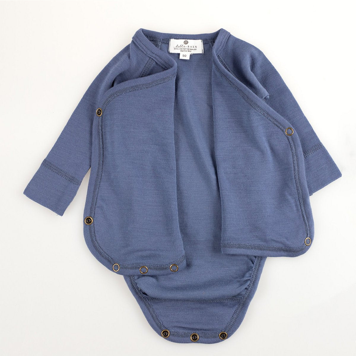 Wollen Overslagromper lange mouw - Merinowol - - Just Babystuff