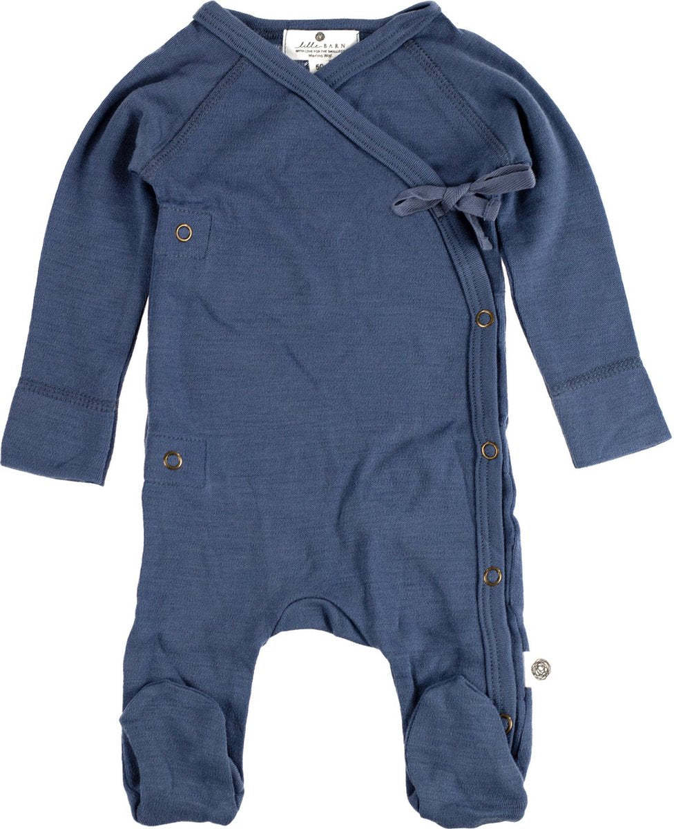 Wollen boxpakje / kruippakje – Merinowol - Vintage indigo - Just Babystuff