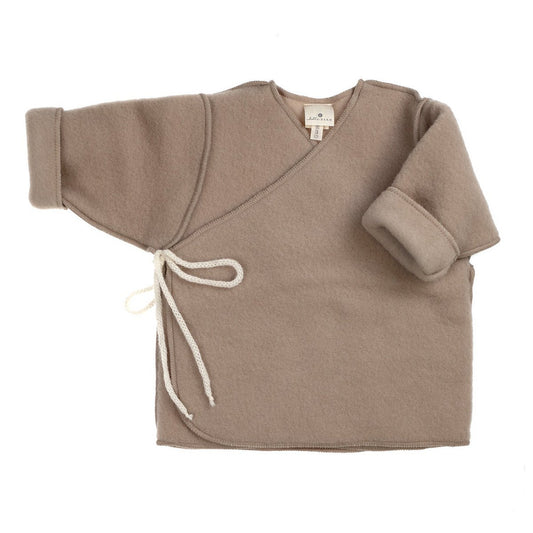 Wollen Baby / Newborn vestje - merinowol fleece - Beige - Just Babystuff