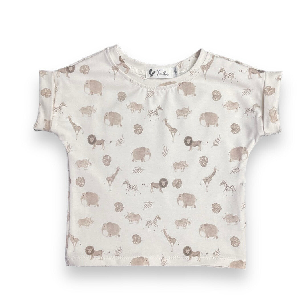Shirt Safari ronde hals - Just Babystuff
