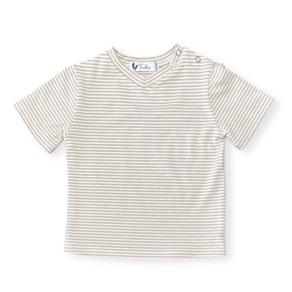 Shirt V-hals small stripes sage