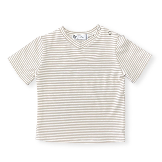 Shirt V-hals small stripes sage - Just Babystuff