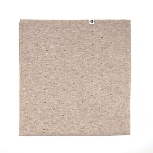 Wollen Babydeken / Kinderdeken / Wikkeldeken - Pointelle Gebreid - Merinowol - Garlic - Just Babystuff