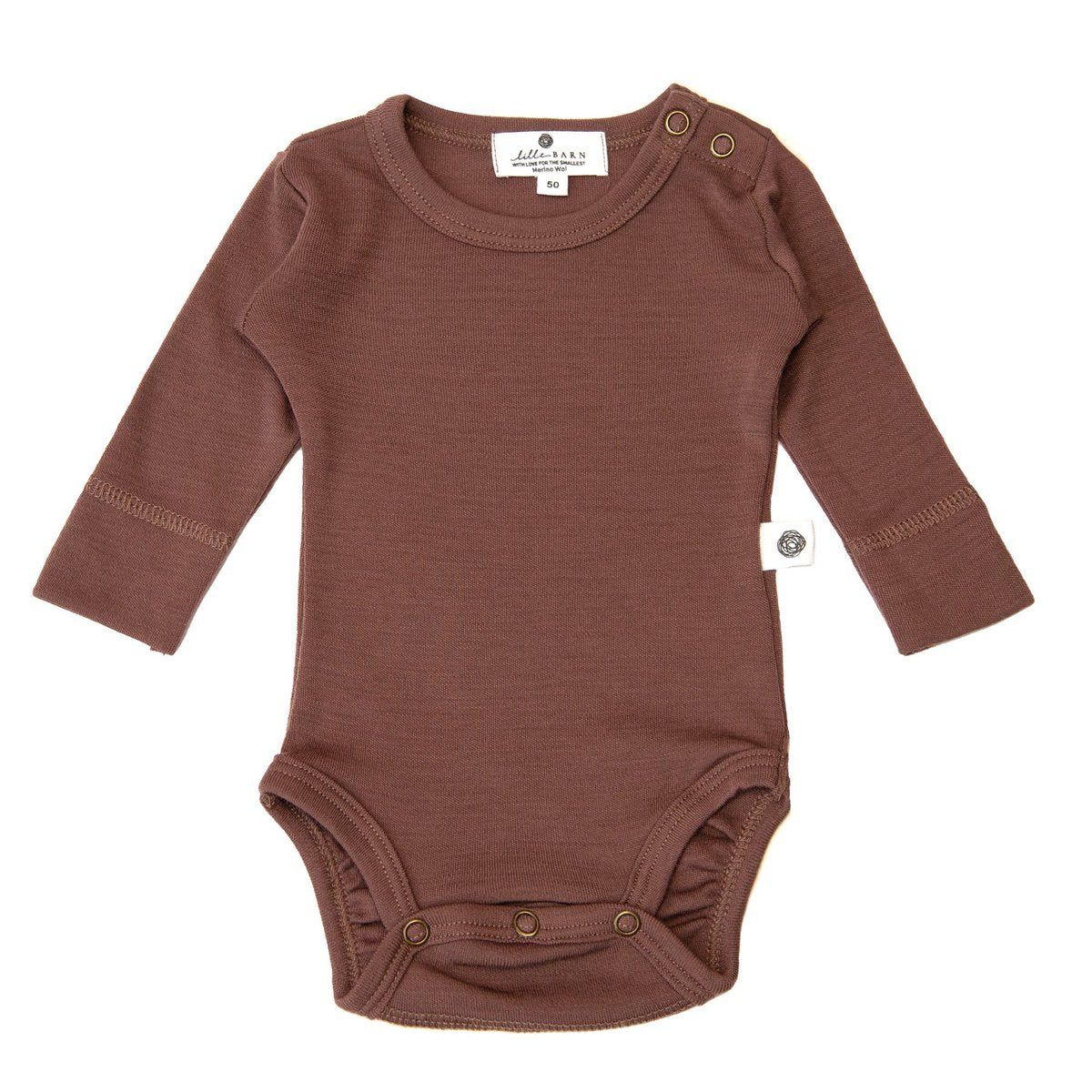 Wollen Romper lange mouw – Merinowol - Twilight Mauve