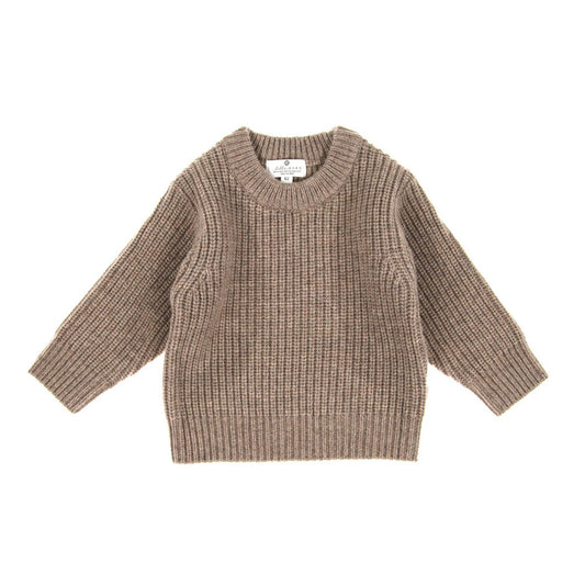Gebreid Wollen Babytruitje - Merinowol - Cobble - Just Babystuff