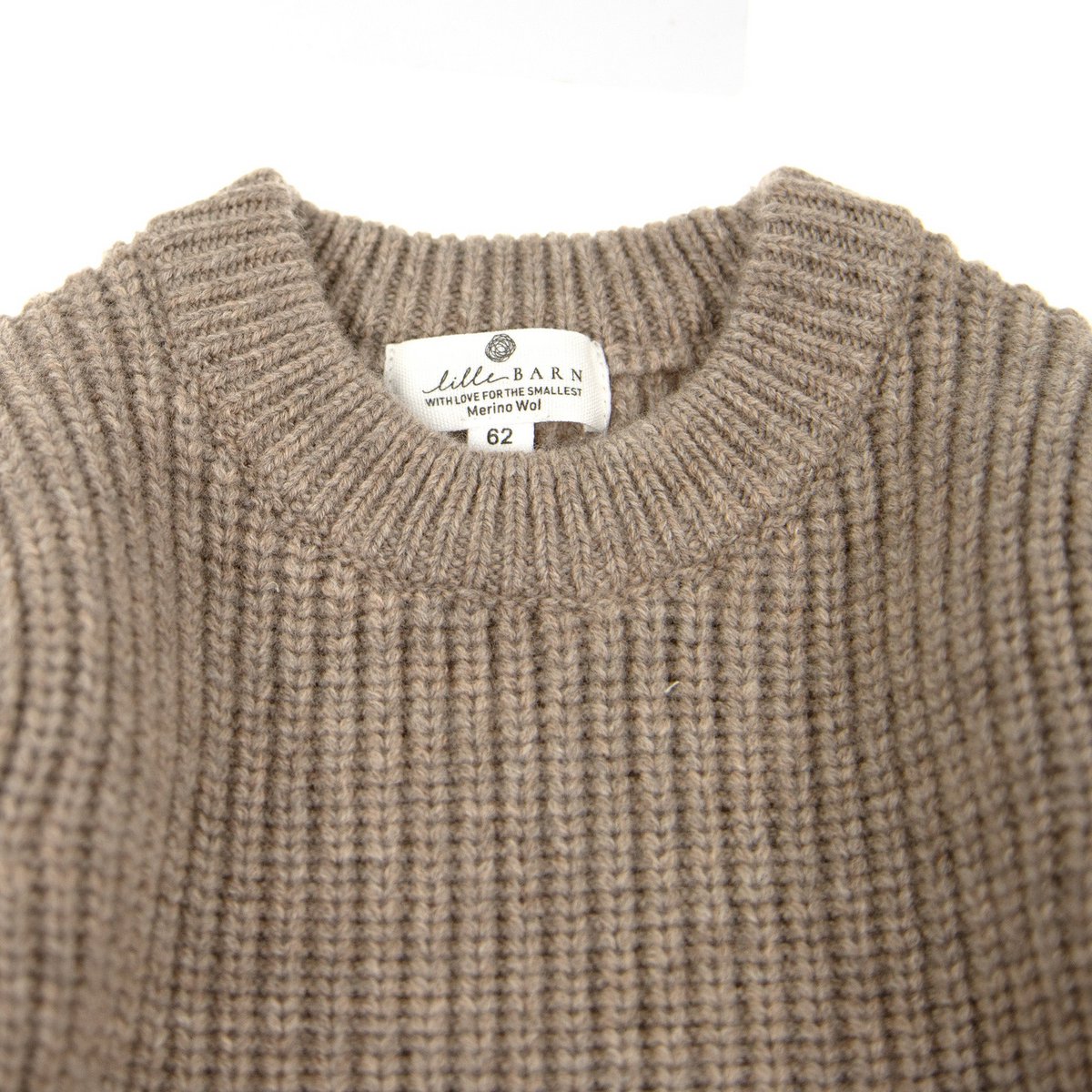 Gebreid Wollen Babytruitje - Merinowol - Cobble - Just Babystuff