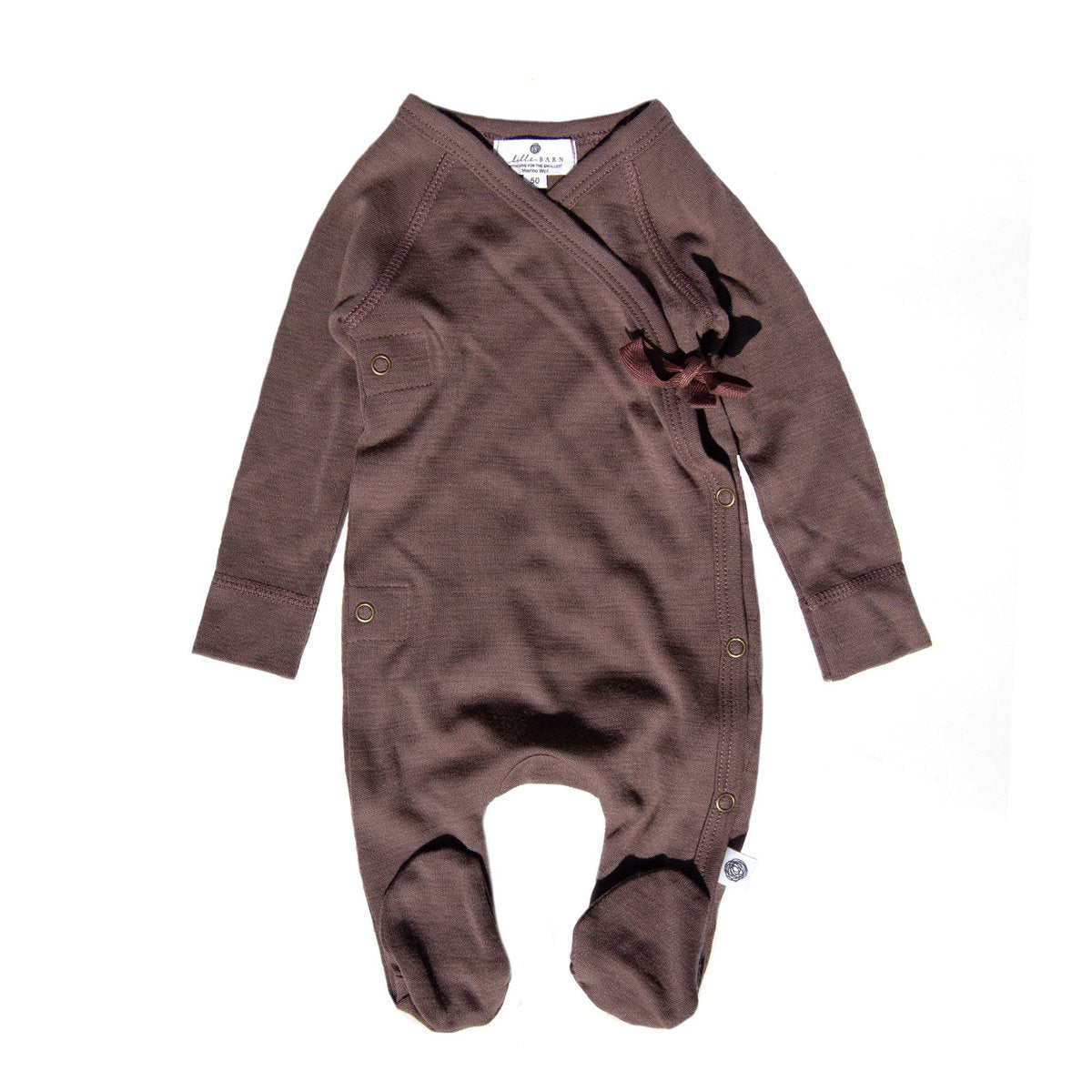 Wollen boxpakje / kruippakje – merino wol - peppercorn - Just Babystuff