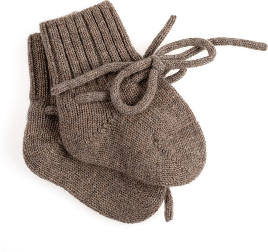 Wollen Baby sokjes / Newborn Sokjes - Merinowol - Cobble