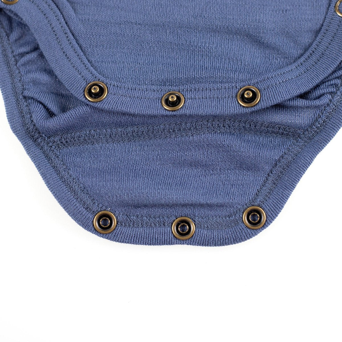 Wollen overslag romper korte mouw -merino wol-