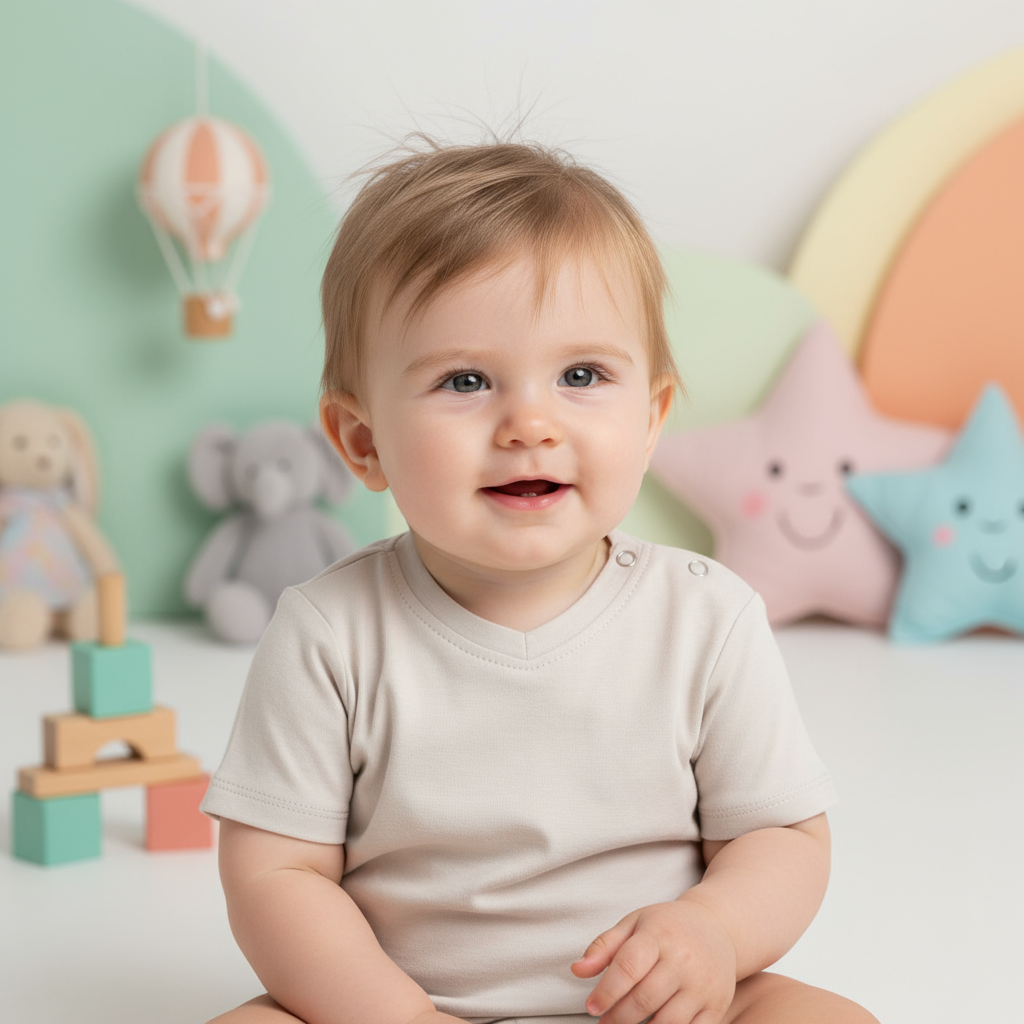 Shirt V-neck beige - Just Babystuff