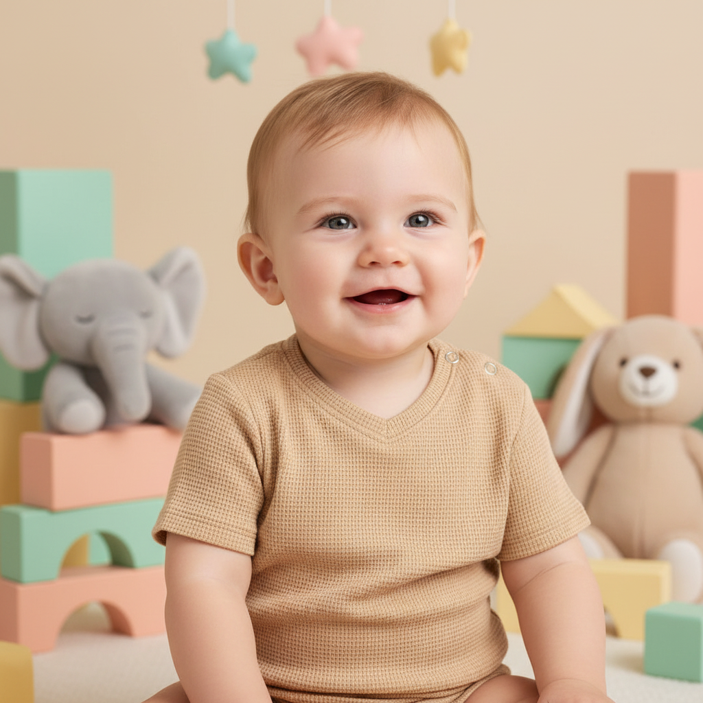 Shirt v-hals waffle - Just Babystuff