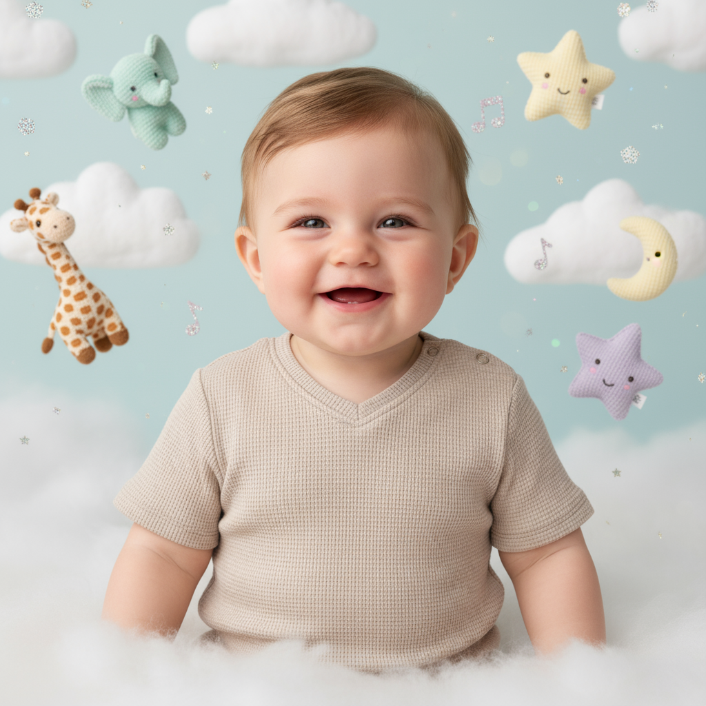 Shirt v-hals waffle - Just Babystuff