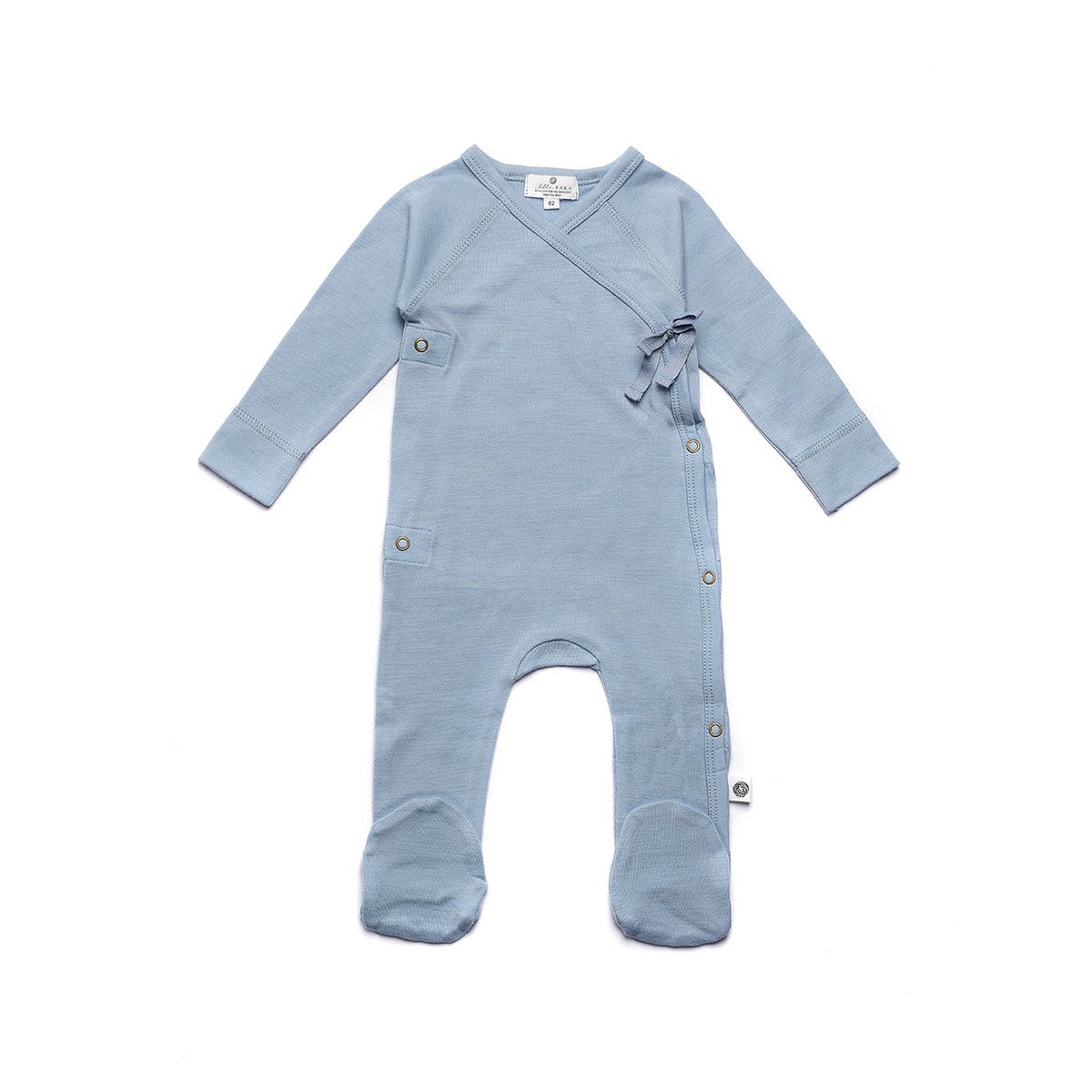 Wollen boxpakje / kruippakje – merino wol - blue fog - Just Babystuff