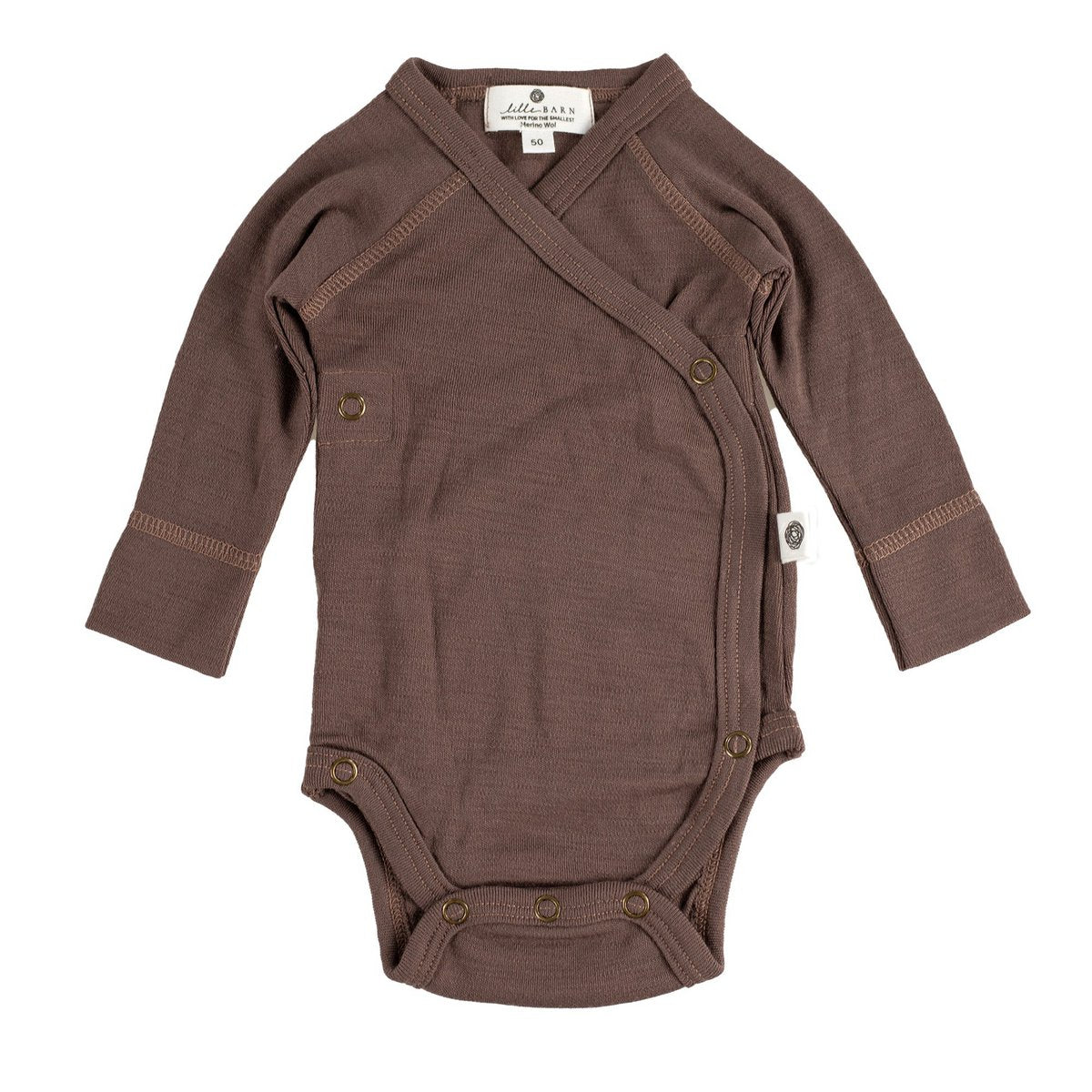 Wollen Overslagromper lange mouw – Merinowol - Peppercorn