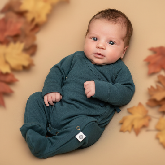 Wollen boxpakje / kruippakje – Merinowol - Orion Blue - Just Babystuff