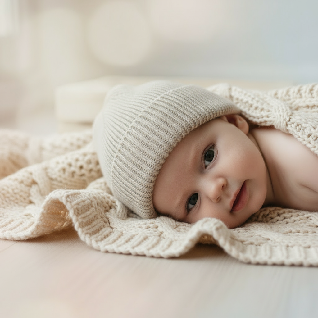 Merino wollen babymutsje - Just Babystuff