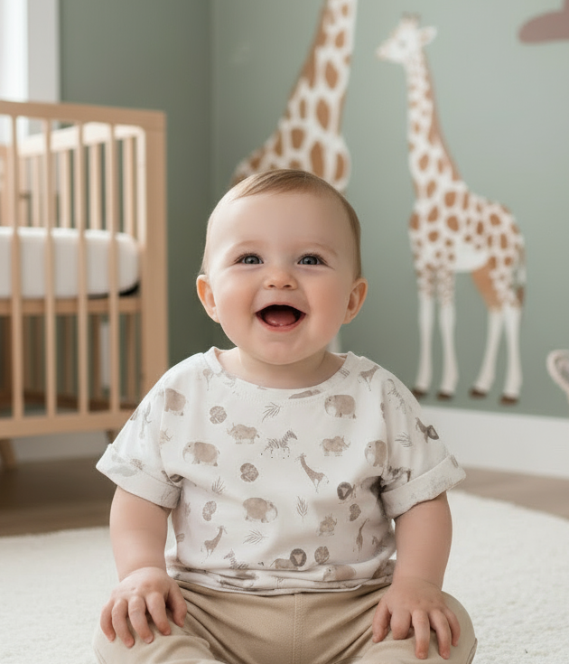 Safari Shirt met Dierenprint - Just Babystuff