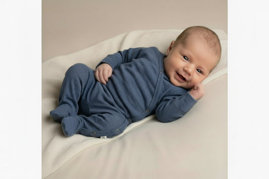 Wollen boxpakje / kruippakje – Merinowol - Vintage indigo