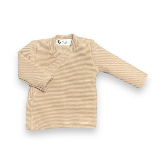 Overslagshirtje rib sand