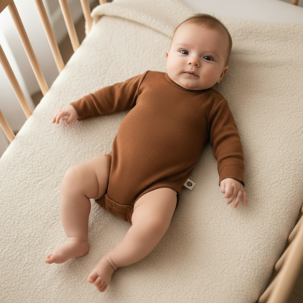 Wollen Romper lange mouw – Merinowol - Argan oil - Just Babystuff