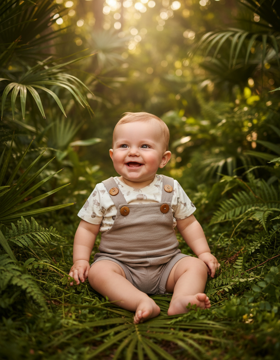 Summer salopette pebbles + - Just Babystuff