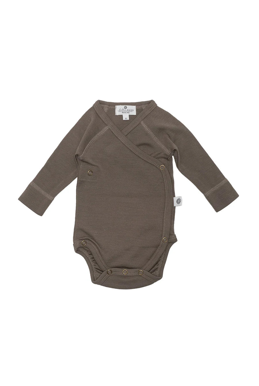Wollen boxpakje / kruippakje – Merinowol - Walnut - Just Babystuff